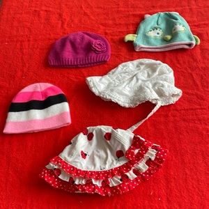 Various baby girl hats